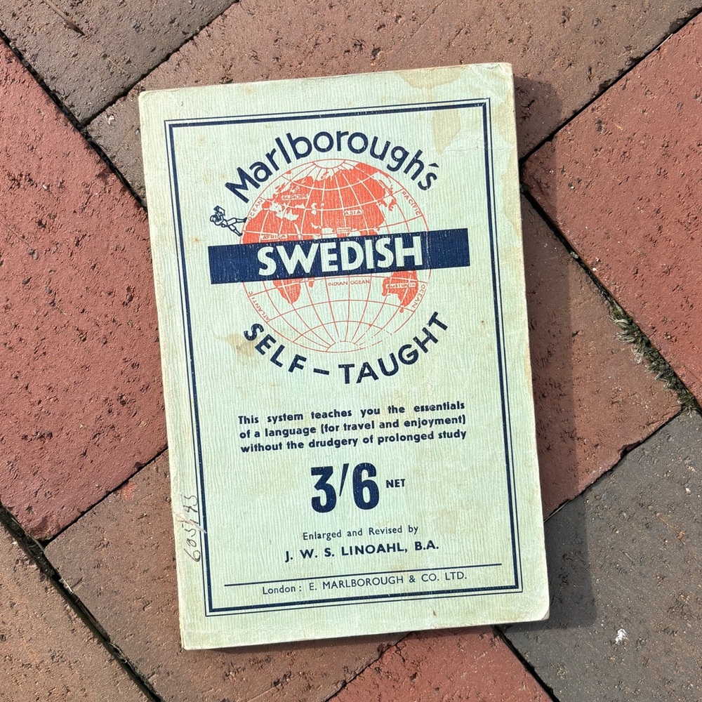 Antique Marlborough's Self-Taught Swedish 4th Ed 2nd Impression Language Study